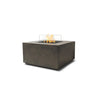 The EcoSmart Fire Chaser 38 Natural propane fire pit with a wind guard, designed for modern outdoor living spaces. Its concrete base in a natural finish complements contemporary designs, while the propane gas burner ensures warmth and ambiance for backyard gatherings.