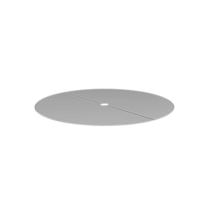 A top-down view of the EcoSmart Fire R20 Glass Cover Plate, showcasing its sturdy tempered glass build, designed to keep fire pit burners protected. Perfect for high-end gas fire pits, this cover plate prevents weather damage, debris, and dust accumulation.