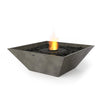 The EcoSmart Fire Nova 850 Natural Fire Pit in a neutral stone finish features a black burner for a bold contrast. This freestanding fire pit adds warmth and ambiance to modern outdoor patios, backyard fire pits, and hospitality spaces, designed to complement various fire bowls and fire pit tables.