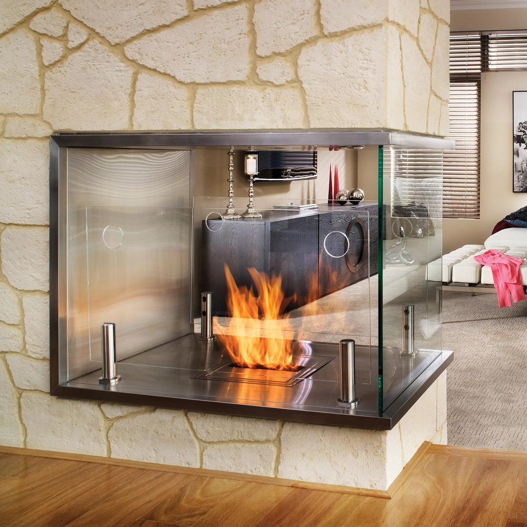 Premium-grade EcoSmart Fire Twin Feet Fixings crafted from polished stainless steel, ideal for securely mounting fire screens and wind guards. Designed for durability and strength, these brackets ensure a stable and elegant installation for modern gas and ethanol fire pits.