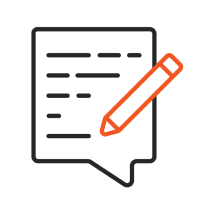 Icon showing a document with a pencil, symbolizing editing, writing, or note-taking features
