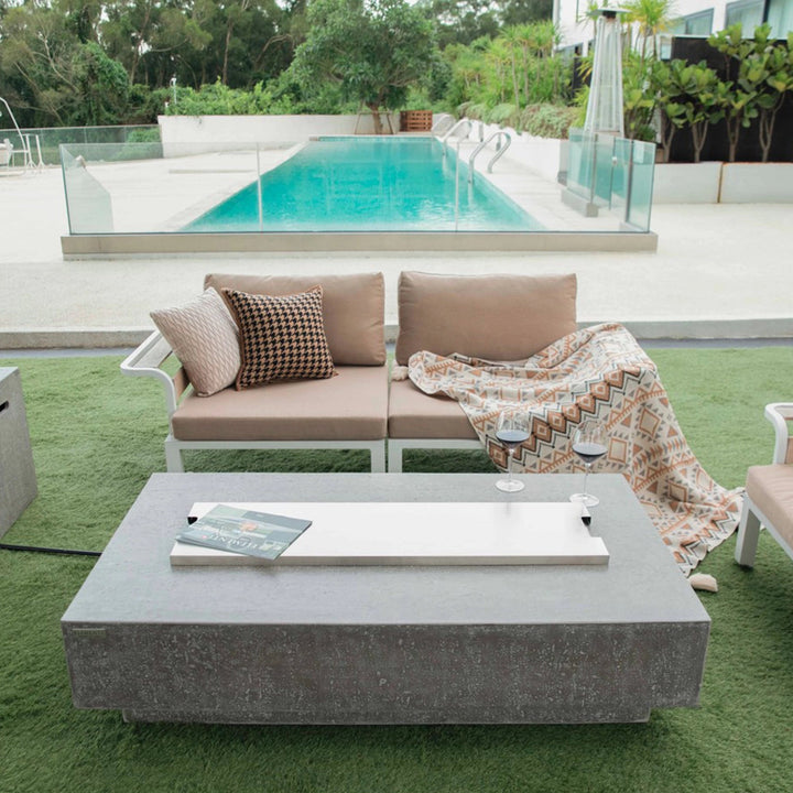 56" x 32" Rectangle Hampton Concrete Fire Table by Elementi