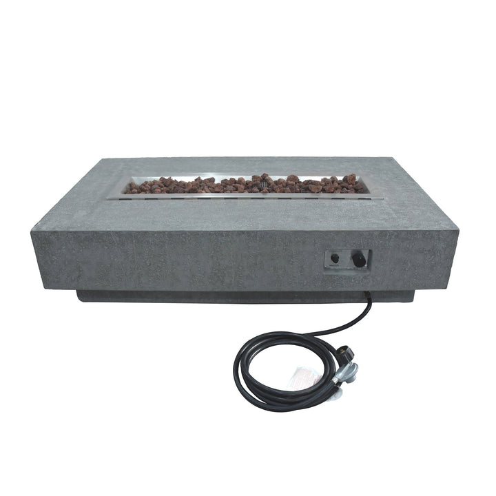 56" x 32" Rectangle Hampton Concrete Fire Table by Elementi