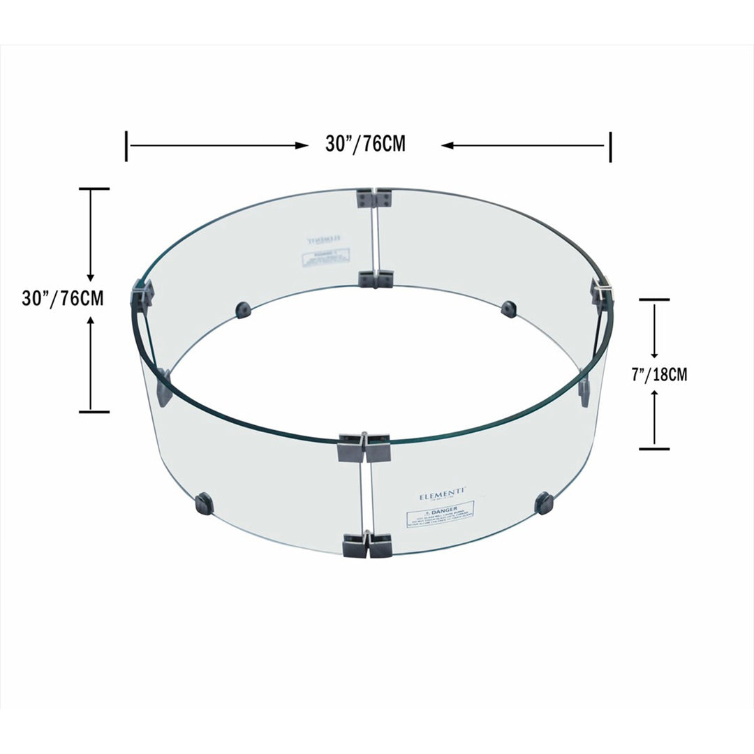30" Round Lunar Glass Wind Guard by Elementi