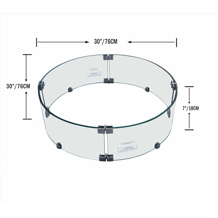 30" Round Lunar Glass Wind Guard by Elementi