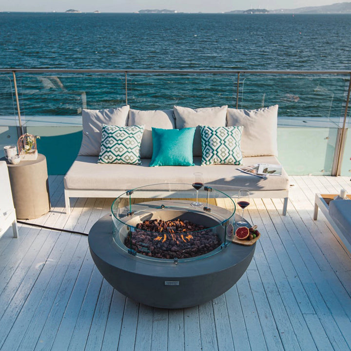 30" Round Lunar Glass Wind Guard by Elementi