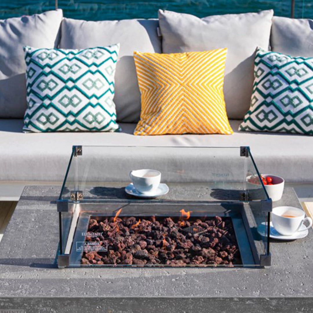 22" Square Manhattan Glass Wind Guard by Elementi
