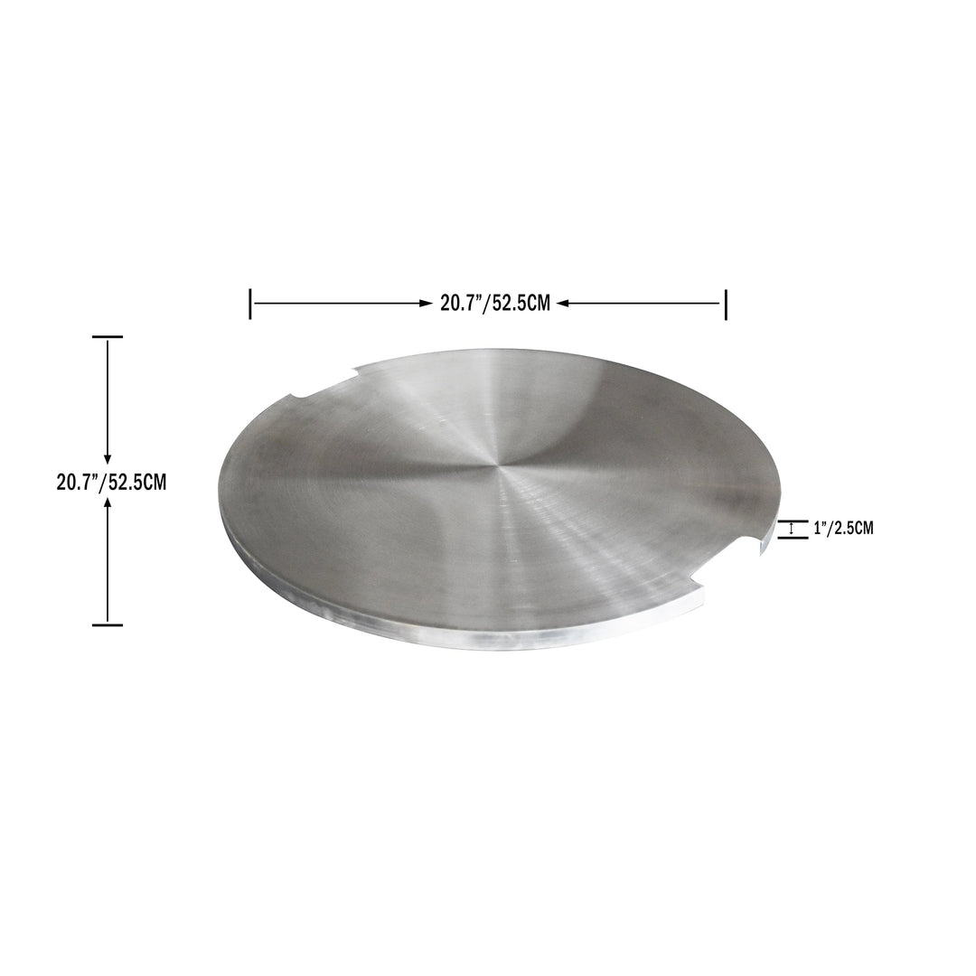 20" Round Metropolis Stainless Steel Burner Cover by Elementi