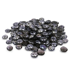 Black fire drops designed for use in fire pits and fireplaces, featuring a smooth, rounded shape and reflective surface. Adds a modern and elegant touch to any fire feature, enhancing its visual appeal