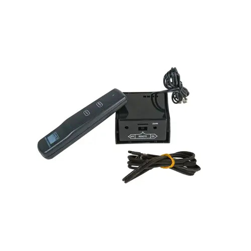 fireplace ignition controls with a remote and ignitor box are on a white background