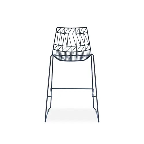 A stylish black modern bistro bar chair  is ready to be used on a white background