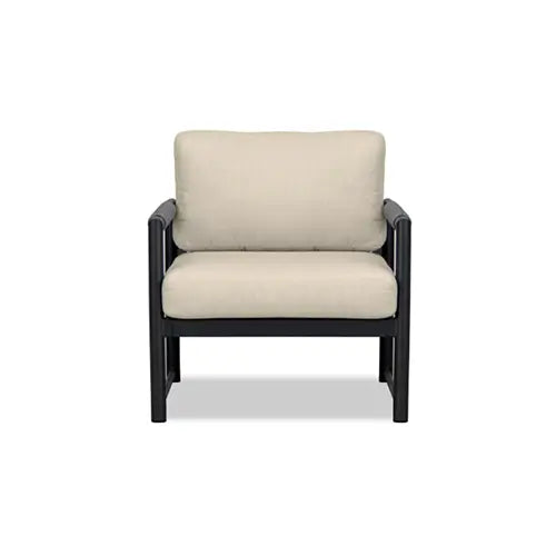 A modern styled Harmonia Living club chair profile is placed on a white background