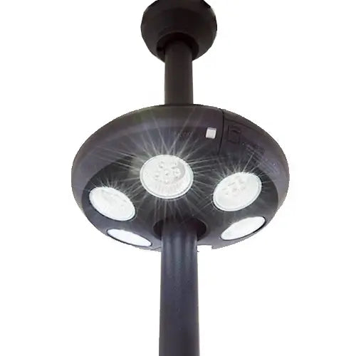 a bright patio umbrella is attached to the pole of an umbrella on a white background