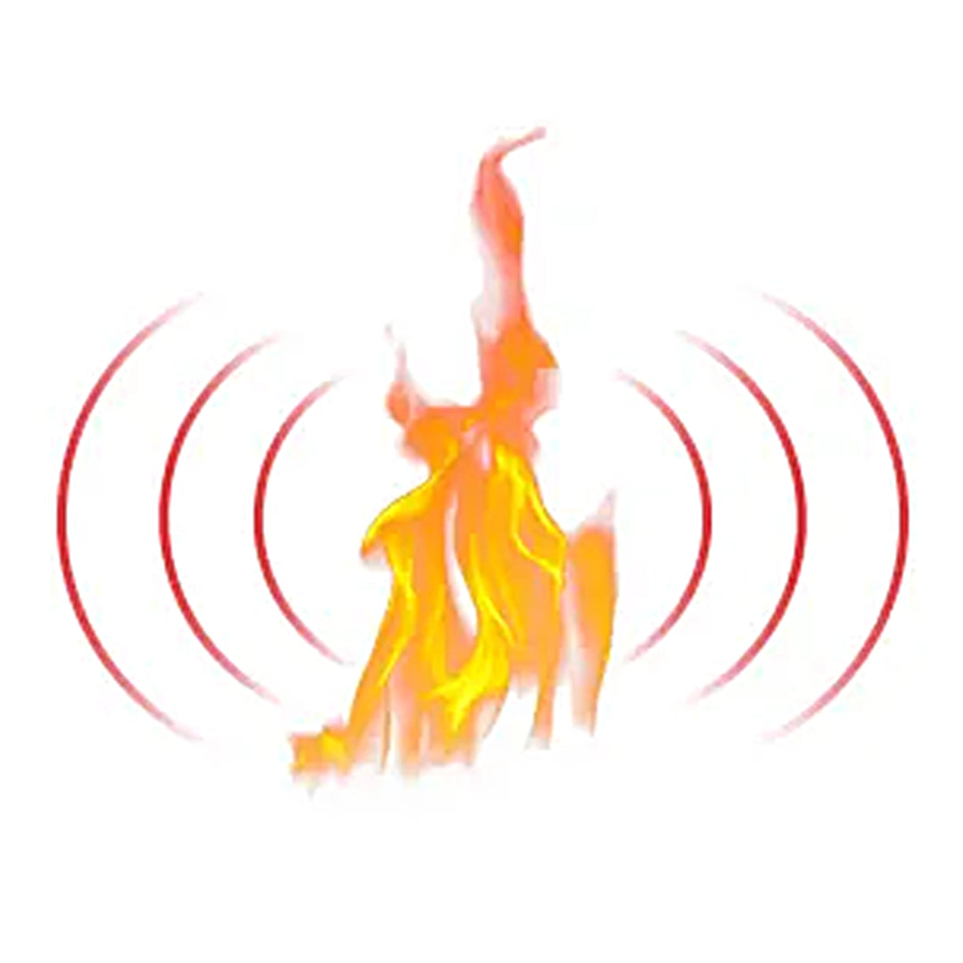 Illustration of flame sensing technology from HPC Fire Pits, showing how the system detects flame presence for enhanced safety and control