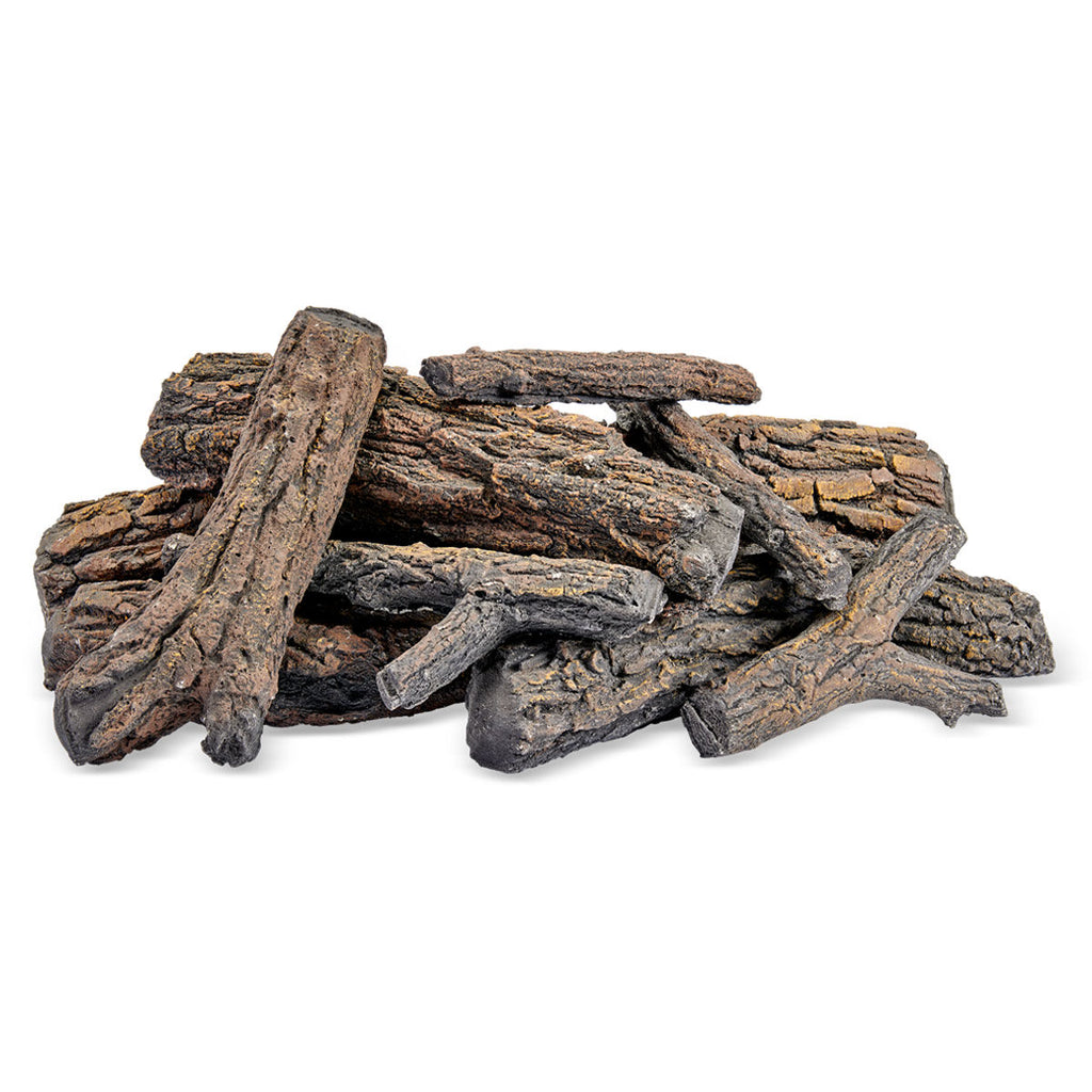 Formation Creation Country Oak Ceramic Gas Fire Pit Logs – 9 Piece Set