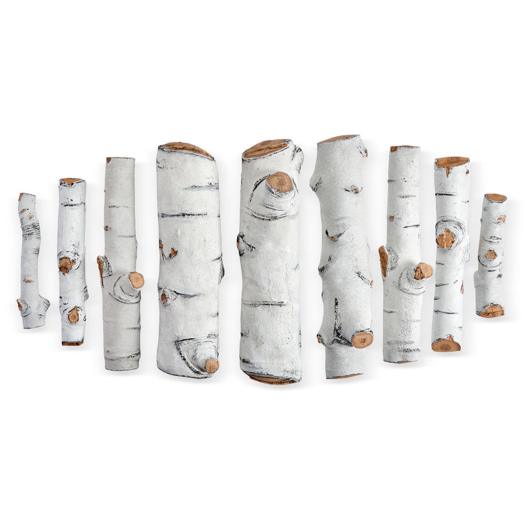 Formation Creation Sierra Birch Ceramic Gas Fire Pit Logs – 9 Piece Set