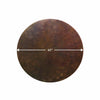 A close-up image displaying the unique hammered copper texture of the Moreno 42" round fire pit lid. The handcrafted detailing of the copper surface shows individual variations, making each lid a unique work of art. This image emphasizes the lid's intricate design, perfect for enhancing outdoor fire pit aesthetics.