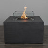 42" Square Beton Concrete (GFRC) Gas Fire Pit with Hidden Propane Tank by Starfire Designs