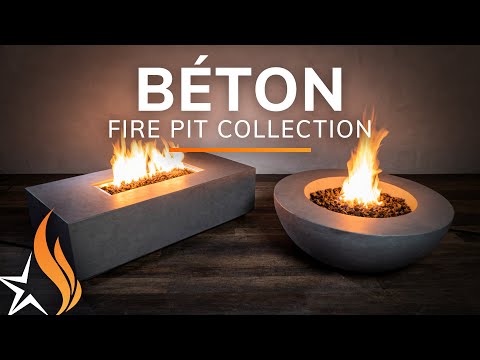 72" x 28" Rectangle Beton Concrete (GFRC) Gas Fire Pit with Hidden Propane Tank by Starfire Designs