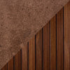 Prism Hardscapes Hampton Fire Bowl in Cafe finish features a warm, earthy brown concrete surface with dark wood panel detailing. This luxurious fire bowl combines rustic wood slats and contemporary design, perfect for outdoor fire pits and modern backyard spaces. The cafe concrete contrasts beautifully with the wooden base, enhancing any outdoor environment.