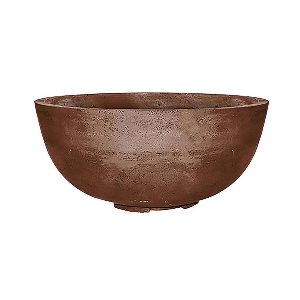Prism Hardscapes Moderno 1 Gas Fire Pit in Cafe, a sleek, round fire bowl with a smooth concrete finish, ideal for modern outdoor spaces. Perfect for providing warmth and ambiance in your backyard or patio. This large gas fire pit bowl adds a contemporary touch to any setting, made from durable materials that withstand outdoor elements. Use this cafe-colored fire pit to enhance your outdoor area