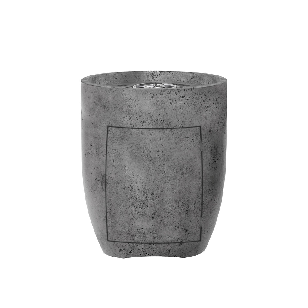 The Prism Hardscapes Pentola 3 Propane Fire Column in Pewter features a modern dark gray tone with a minimalist design. Ideal for outdoor patios or commercial fire pit setups, this propane fire column is perfect for adding both warmth and style to contemporary spaces. Durable and functional, this fire feature creates an inviting ambiance.