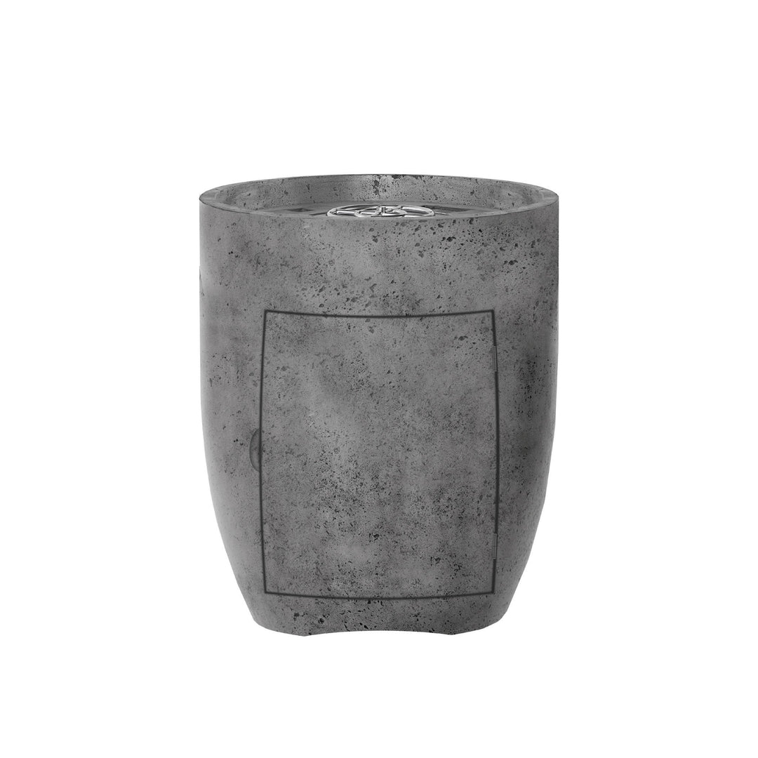 The Prism Hardscapes Pentola 3 Propane Fire Column in Pewter features a modern dark gray tone with a minimalist design. Ideal for outdoor patios or commercial fire pit setups, this propane fire column is perfect for adding both warmth and style to contemporary spaces. Durable and functional, this fire feature creates an inviting ambiance.