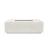 The Prism Hardscapes Portos 68 Propane Fire Table in ultra-white finish, featuring a sleek and modern rectangular design. This contemporary fire table is perfect for creating an elegant outdoor gathering space, combining style with functionality. The large 68-inch surface provides ample room for warmth and ambiance, making it a great choice for outdoor entertaining. The ultra-white finish adds a clean, minimalist touch to any modern patio or backyard. 