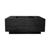 The Prism Hardscapes Tavola 42 Gas Fire Pit in a sleek ebony color brings a modern and sophisticated look to your outdoor living space. The deep black finish exudes elegance, contrasting beautifully with lighter environments. This rectangular fire pit is designed for ample warmth and serves as a centerpiece for evening entertainment, adding a touch of luxury to any patio