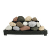 Rasmussen Alterna Vent-Free FireStones 30-inch calico mix, showcasing an assortment of colors for a dynamic visual in vent-free fireplaces. These decorative stones offer a multi-toned arrangement, adding depth and character to fireplace displays