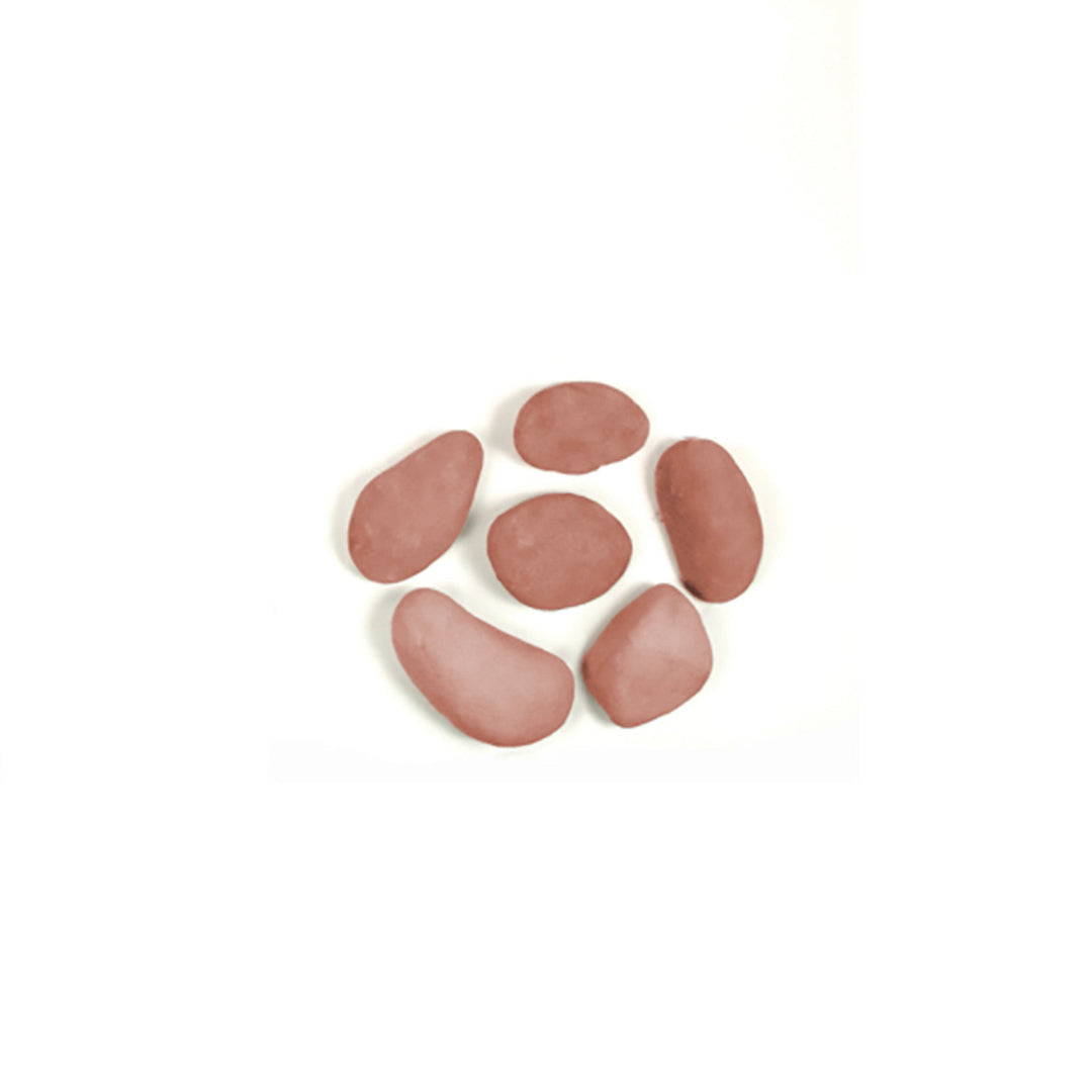 Rasmussen Vented FireStones Assortment Pack in Adobe Red, large size, with six carefully crafted stones to simulate a natural stone arrangement. The vibrant adobe red tones of these stones enhance the aesthetics of gas fire pits, providing a realistic, heat-resistant display for indoor and outdoor fireplaces
