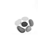 Large Rasmussen Vented Firestones Assortment Pack featuring a selection of black, white, and light gray stones. Perfect for outdoor fire pits, these vented stones provide a natural look and high heat tolerance for an elevated gas fireplace experience.
