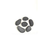 Large size dark gray stones in the Rasmussen Vented FireStones Assortment Pack, featuring six smooth, round stones ideal for use in vented gas fireplaces. These stones create an authentic fire look, enhancing the indoor atmosphere with their rustic and natural stone-like appearance.