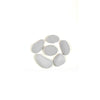 Large white fire stones from the Rasmussen Vented FireStones Assortment Pack. Set includes six ceramic stones designed for use in vented gas fire pits, providing a stylish and functional addition to fireplace decor with heat-resistant, long-lasting material.