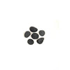 Medium-sized black stones from the Rasmussen Vented FireStones Assortment Pack, showcasing a natural texture ideal for fire pits and vented fireplaces. Designed to withstand high temperatures, these stones provide an appealing, natural look with a dark, bold finish.