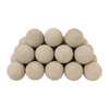 Rasmussen Vented Uniform FireBalls in a natural color, stacked in a pyramid formation. These natural-colored fireballs bring a rustic yet modern aesthetic to vented gas fireplaces. They offer durability and high heat resistance, making them ideal for both indoor and outdoor fire features.