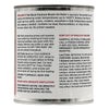 Back label of Rutland Hi-Temp Paint Premium 1400 F Brush-On Paint, featuring detailed instructions for use and safety warnings for high-heat applications. Perfect for restoring the finish on stoves, grills, and cast iron surfaces with its long-lasting, lead-free, low-VOC formula