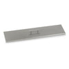 Stainless steel linear burner cover by American Fire Products, designed to protect 30-inch fire pit burners from the elements while offering a sleek, modern finish with a center handle for easy removal.