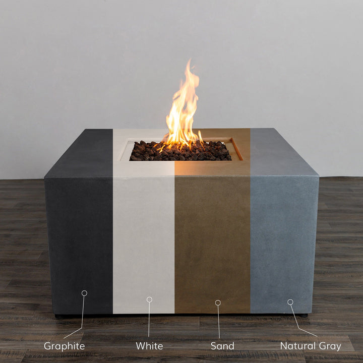 Starfire Designs Beton 42" Square Hidden Propane Tank Gas Fire Pit- Colors