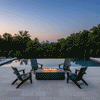 55" Rectangle Beton Concrete (GFRC) Natural Gas Fire Pit - Graphite by Starfire Designs