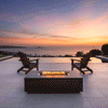 55" Rectangle Beton Concrete (GFRC) Natural Gas Fire Pit - Graphite by Starfire Designs