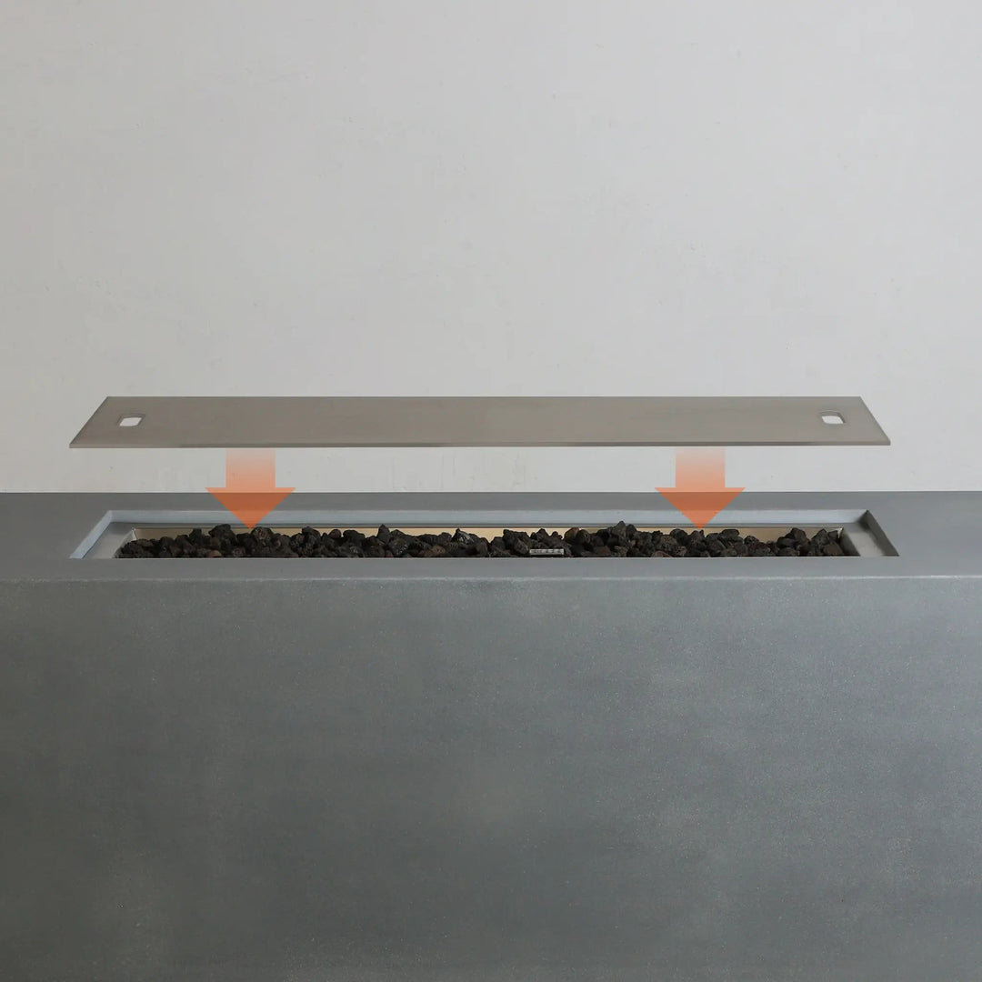 Linear Beton Stainless Steel Burner Cover by Starfire Designs