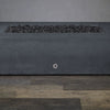 Front view of the Starfire Designs Concrete Rustic 72-inch x 38-inch Rectangle Gravity Gas Fire Pit in Graphite, showing the sleek, unlit fire pit ready to be the centerpiece of a stylish outdoor living area