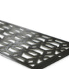 Close-up angled view of the Starfire Designs Decorative Fire Pit Venting Panel - Arbor. This stainless steel fire pit venting panel features a unique arbor pattern, enhancing airflow for outdoor fire pits. Ideal for large gas fire pits, outdoor fire bowls, and patio fire pits