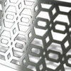 Side detail of the Starfire Designs Decorative Fire Pit Venting Panel - Arbor, showcasing the intricate arbor pattern in stainless steel. This panel is essential for safe ventilation in outdoor gas fire pits and large backyard fire pits