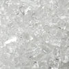 A detailed close-up of Starfire Glass 1/2" Ultra Clear Broken Fire Glass (10lbs), showcasing its pristine, crystal-clear appearance with a sparkling texture. Ideal for outdoor fire pits and fire bowls, this reflective fire glass enhances ambiance and provides an elegant, modern touch.