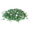 Starfire Glass 1/4-inch Broken Fire Glass in Evergreen Reflective, featuring a lush green hue with shimmering reflective elements that enhance the fire’s glow. Ideal for creating a natural and elegant ambiance in fire pits or bowls.