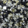 A highly detailed close-up of Starfire Glass 1/4" Broken Pre-Mixed Fire Glass (10lbs) in Egyptian Gold, a premium blend of golden, bronze, and reflective crushed glass. This fire glass is perfect for luxury outdoor fire pits, patio fire tables, and gas fireplaces, offering exceptional durability and a lustrous shine.