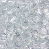 Close-up of Starfire Glass Reflective Fire Drops in Clear (10lbs), featuring crystal-clear, smooth, and polished heat-resistant fire glass. Enhances any fire pit, modern fire table, or outdoor fire feature with a shimmering effect.