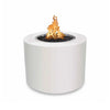 The Outdoor Plus 36" Beverly Steel Gas Fire Pit in White Powder Coated Steel, with a minimalist cylindrical design that complements any modern outdoor décor. The fire pit’s clean and durable finish offers superior protection against outdoor elements. Suitable for both natural gas and propane, this fire pit includes lava rocks and creates a mesmerizing flame, perfect for patios, decks, or poolside settings.